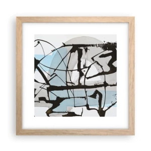 Poster in einem Rahmen aus heller Eiche - Trotzdem blau - 30x30 cm