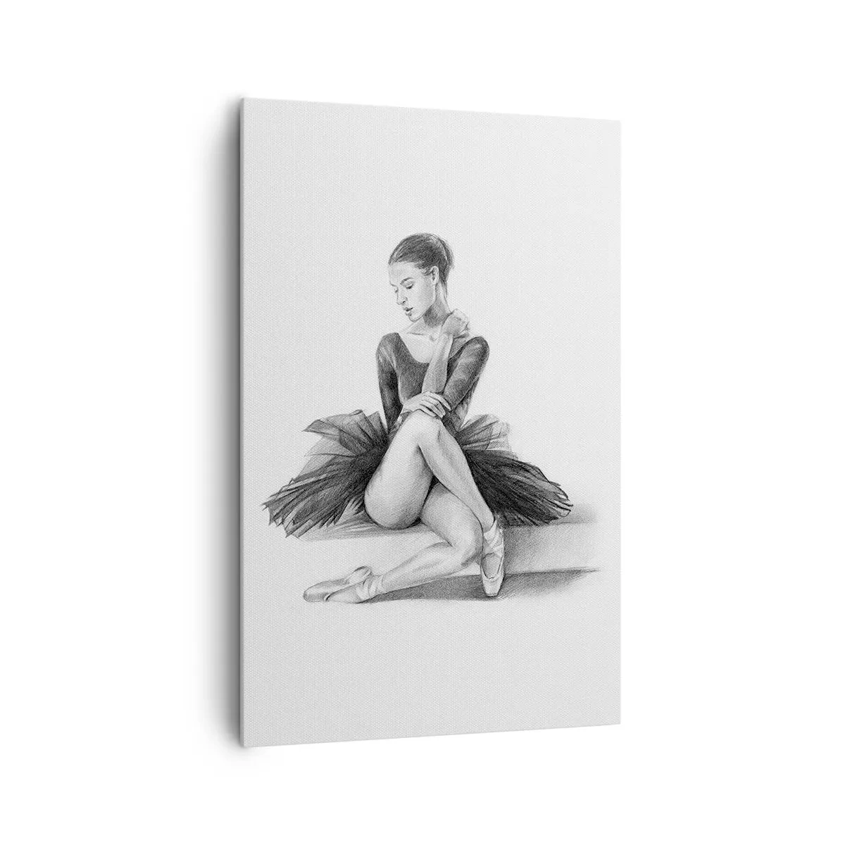 Bild auf Leinwand - Leinwandbild - Eine Skizze einer Ballerina im dezenten, klassischen Stil - 80x120cm - Vom Tanz verzaubert - Moderne Wanddekoration für Wohnzimmer und Schlafzimmer ARTTOR