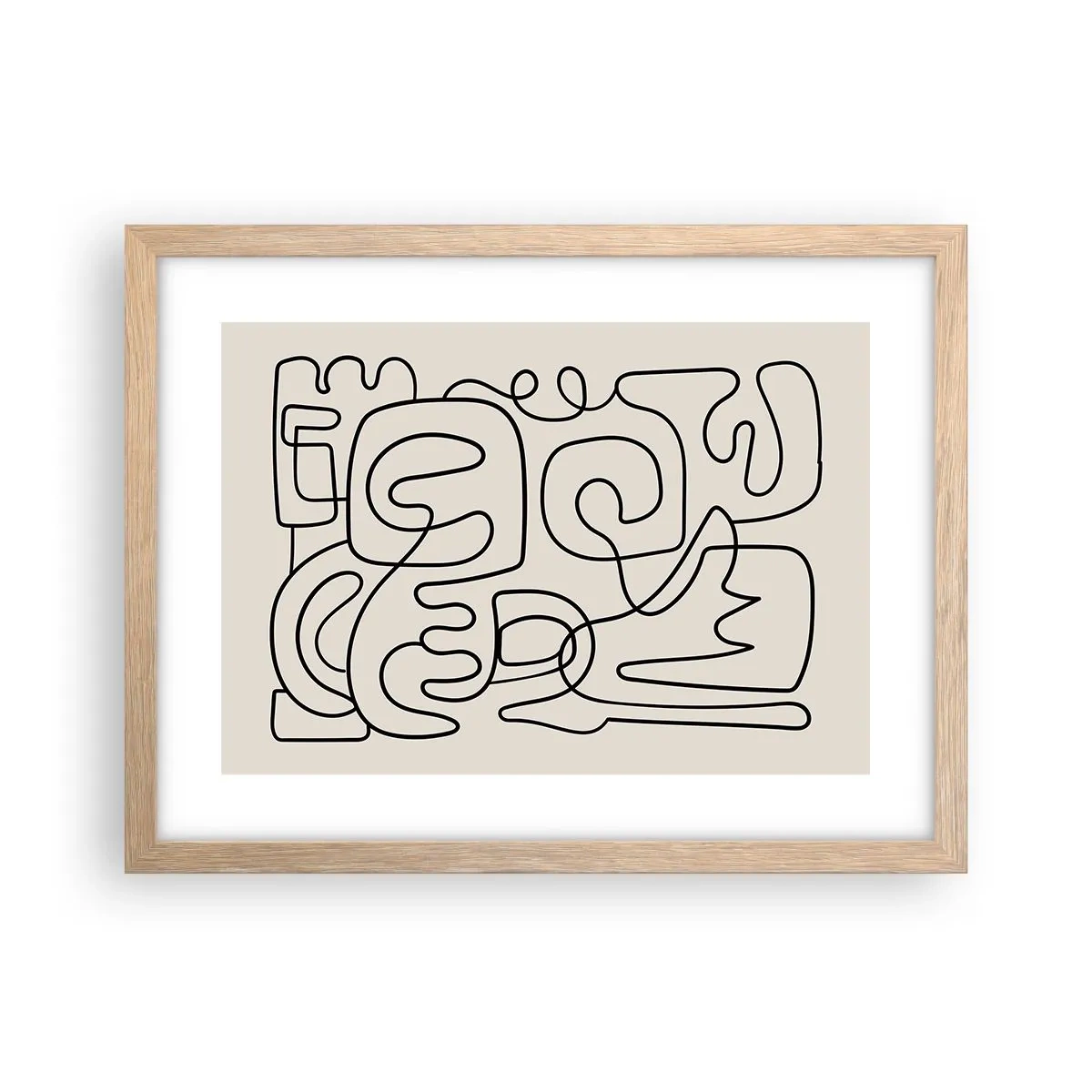 Poster in einem Rahmen aus heller Eiche - Folge der Spur - 40x30 cm