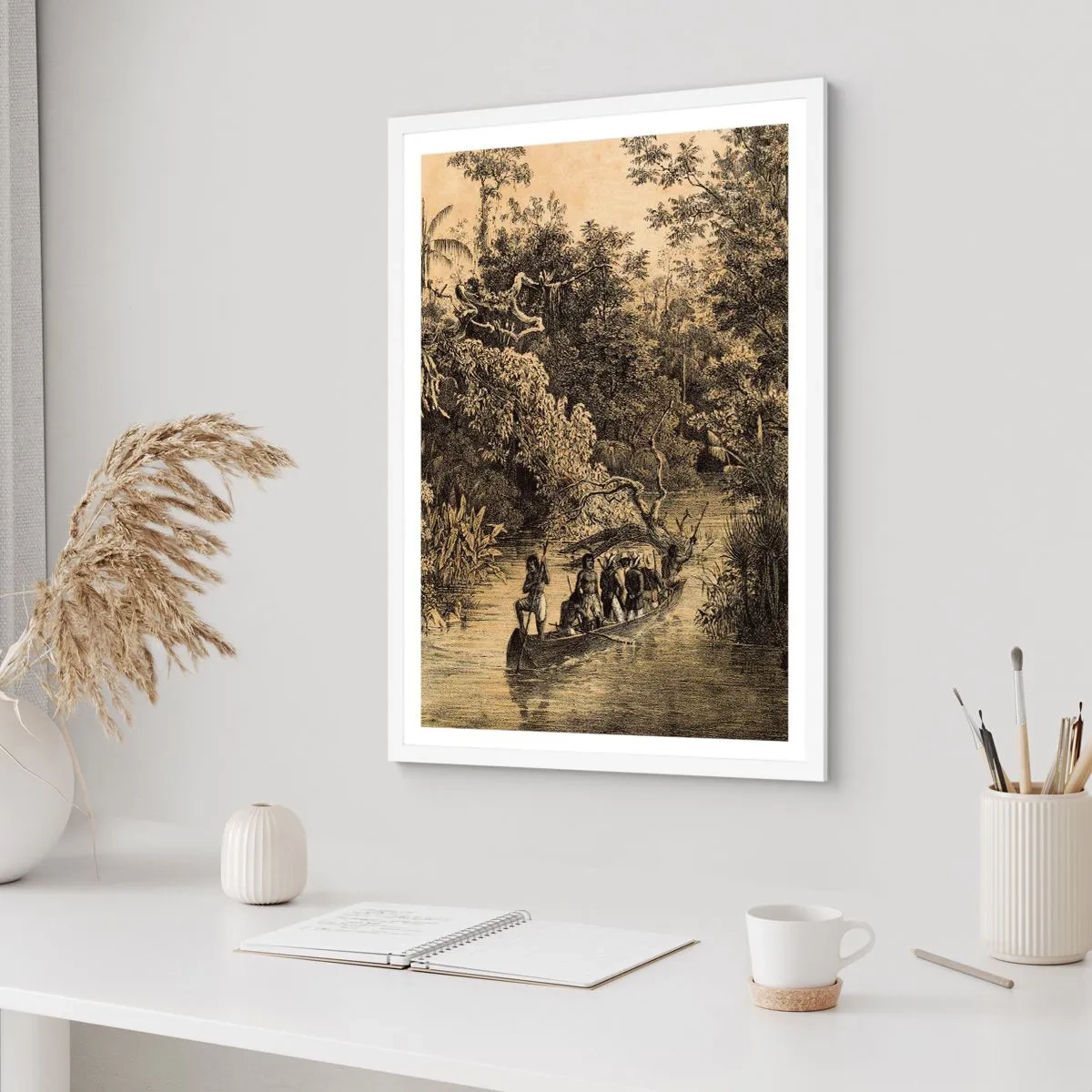 Poster in einem weißen Rahmen - Expedition zur Quelle - 30x40 cm