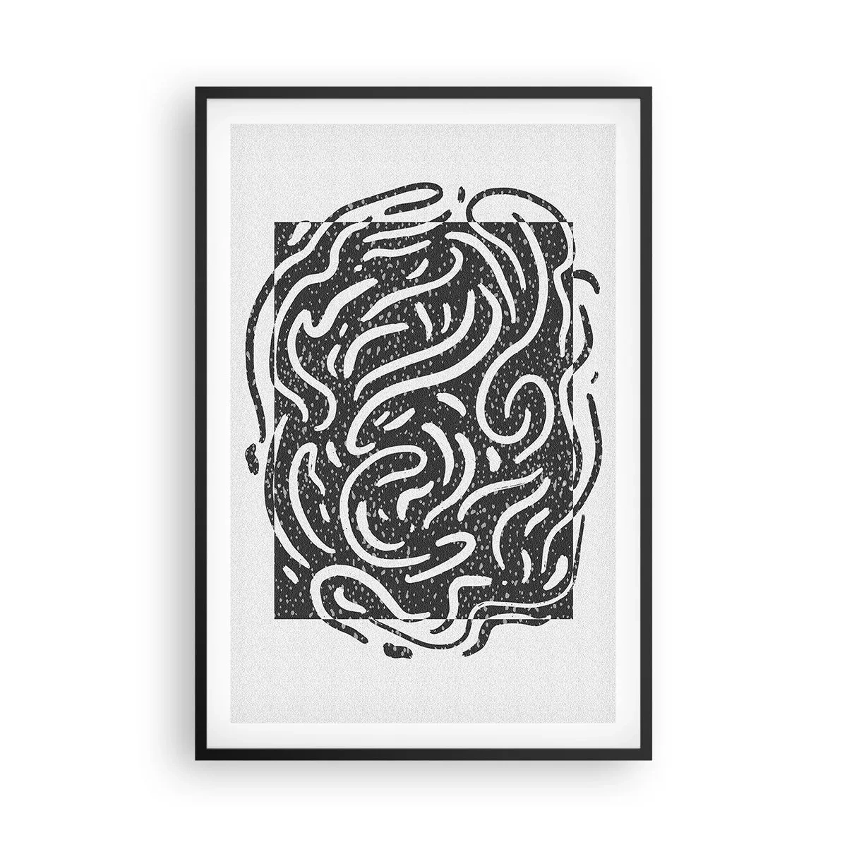 Poster in einem schwarzem Rahmen - Abstraktion: Freudentanz - 61x91 cm