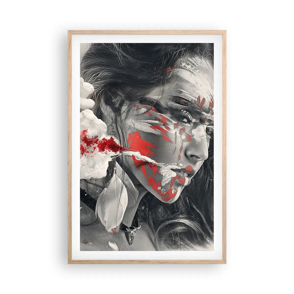 Poster in einem Rahmen aus heller Eiche - Im Dunst der Absurdität - 61x91 cm