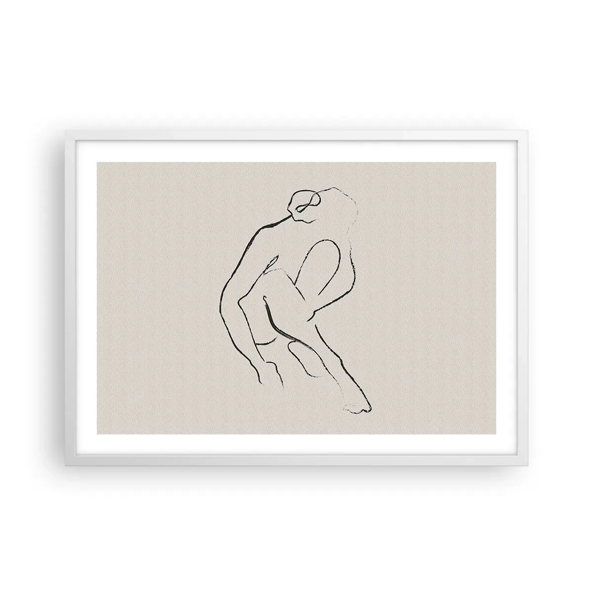 Poster in einem weißen Rahmen - Intime Skizze - 70x50 cm