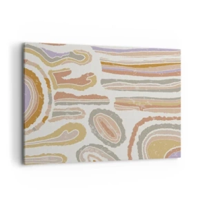 Bild auf Leinwand - Leinwandbild - Bunte Querschnitte abstrakter Formen - 100x70cm - Bunte Querschnitte - Moderne Wanddekoration für Wohnzimmer und Schlafzimmer ARTTOR