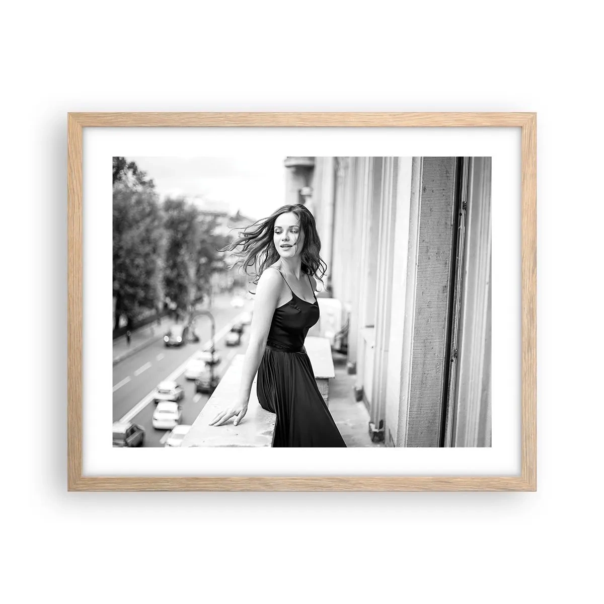Poster in einem Rahmen aus heller Eiche - Bestimmt ein Pariser - 50x40 cm