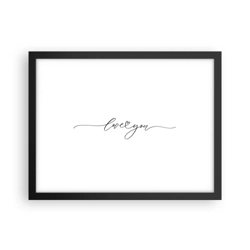 Poster in einem schwarzem Rahmen - Schwarz auf weiß - 40x30 cm