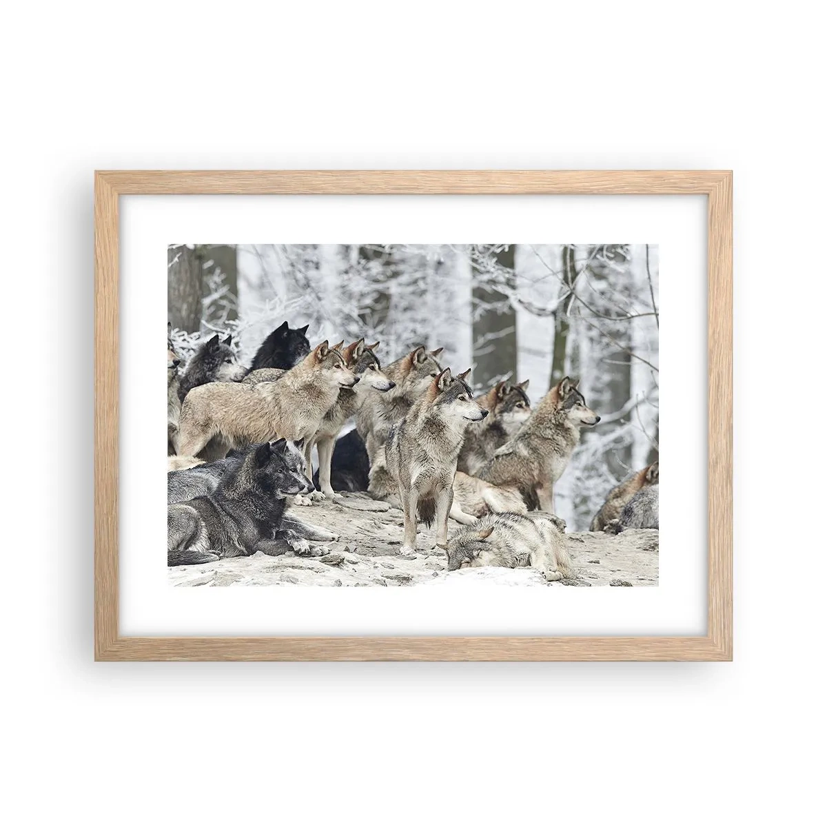 Poster in einem Rahmen aus heller Eiche - Familie und Freunde - 40x30 cm