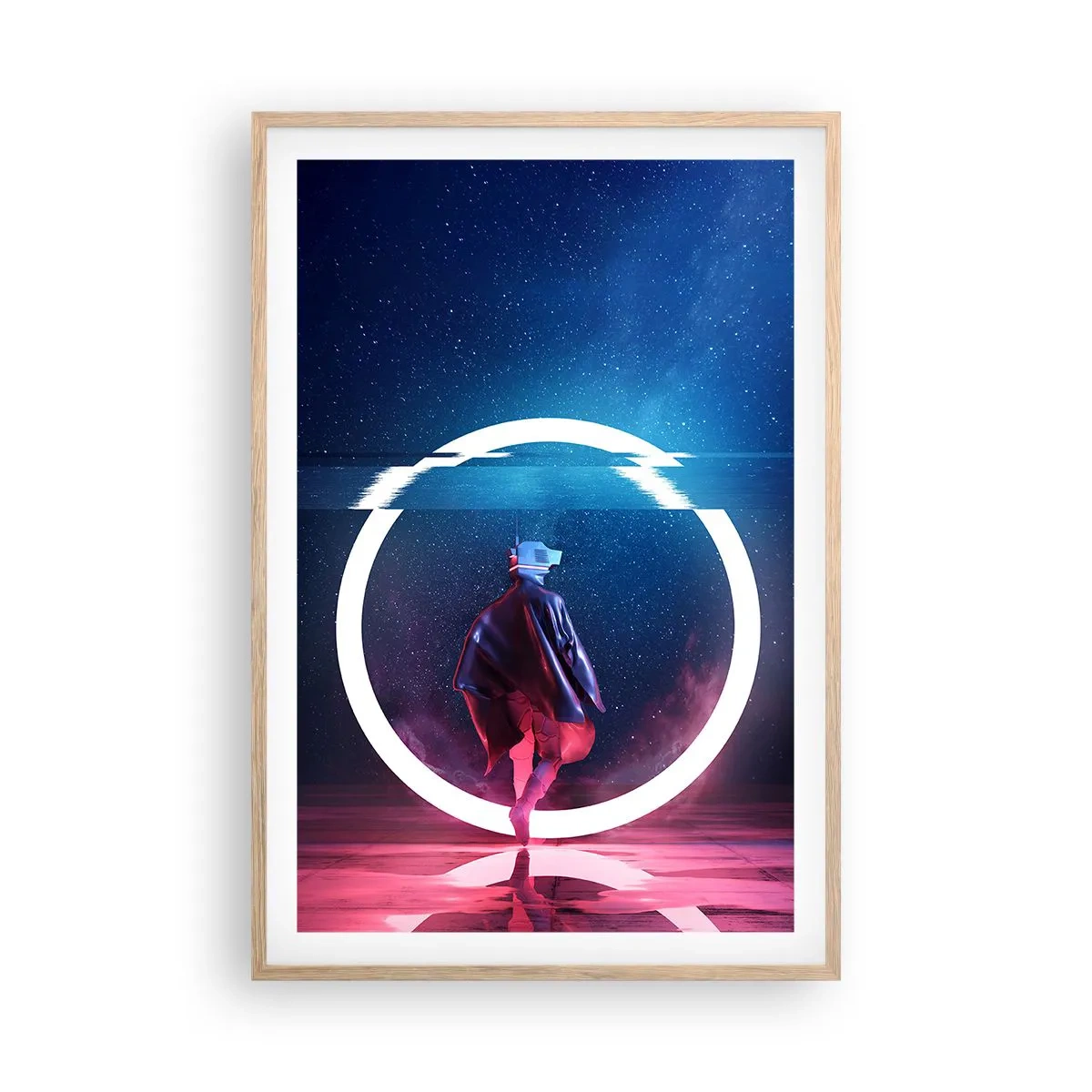Poster in einem Rahmen aus heller Eiche - Zwischen den Welten - 61x91 cm