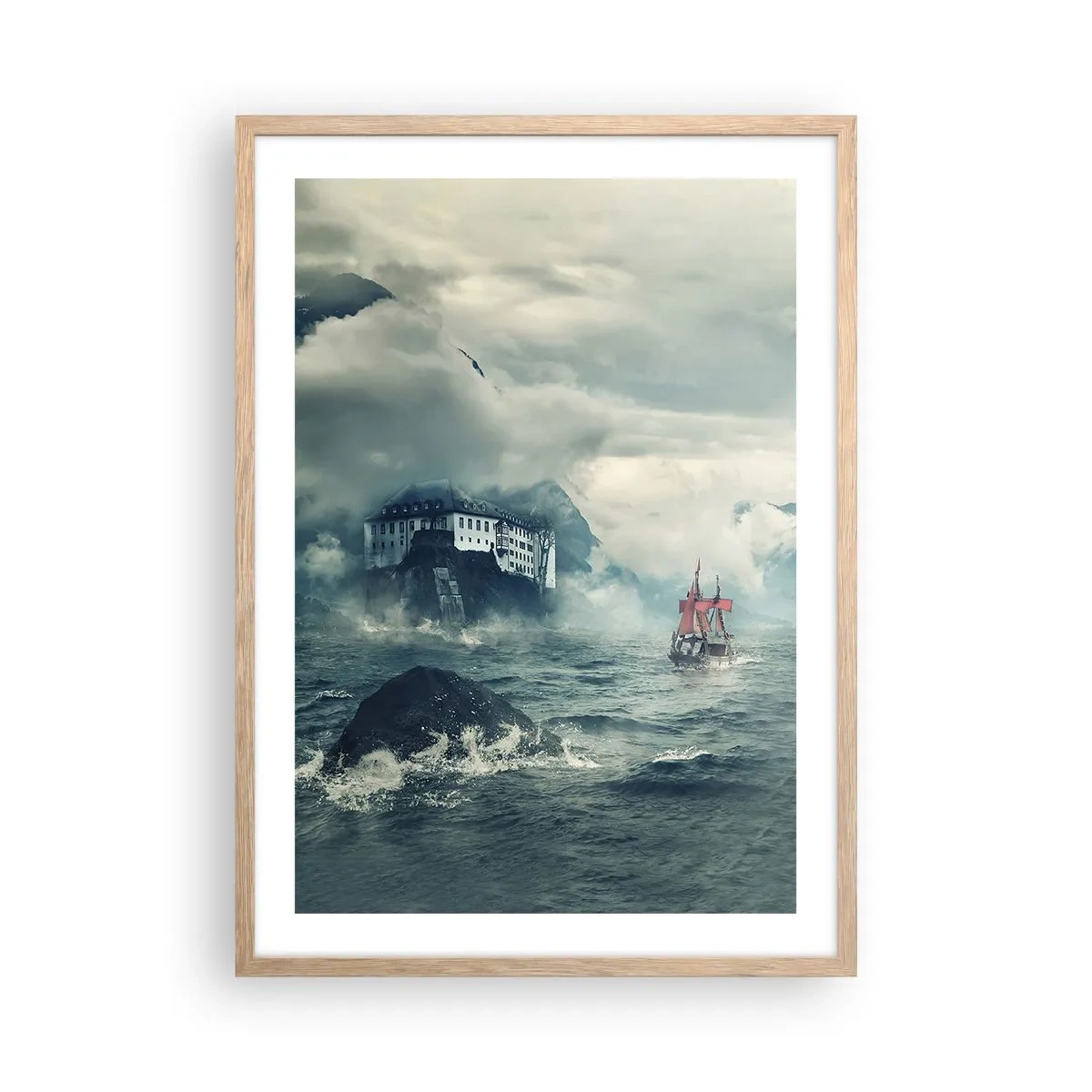 Poster in einem Rahmen aus heller Eiche - In magischen Gewässern - 50x70 cm