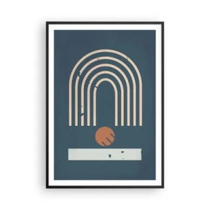 Poster in einem schwarzem Rahmen - Geometrie auf dem Granatapfel - 70x100 cm