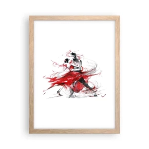 Poster in einem Rahmen aus heller Eiche - Tango – der Rhythmus der Leidenschaft - 30x40 cm