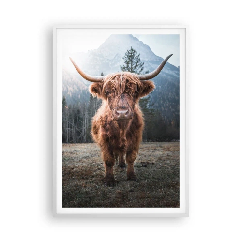 Poster in einem weißen Rahmen - Grüße von der Bergwiese - 70x100 cm