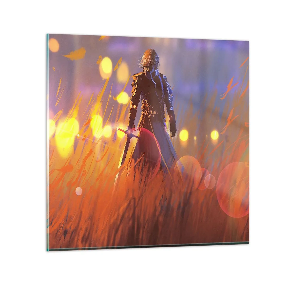 Glasbild - Bild auf glas - Fahrender Ritter - 40x40 cm