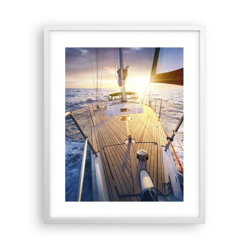 Poster in einem weißen Rahmen - Laufen unter den Wellen - 40x50 cm