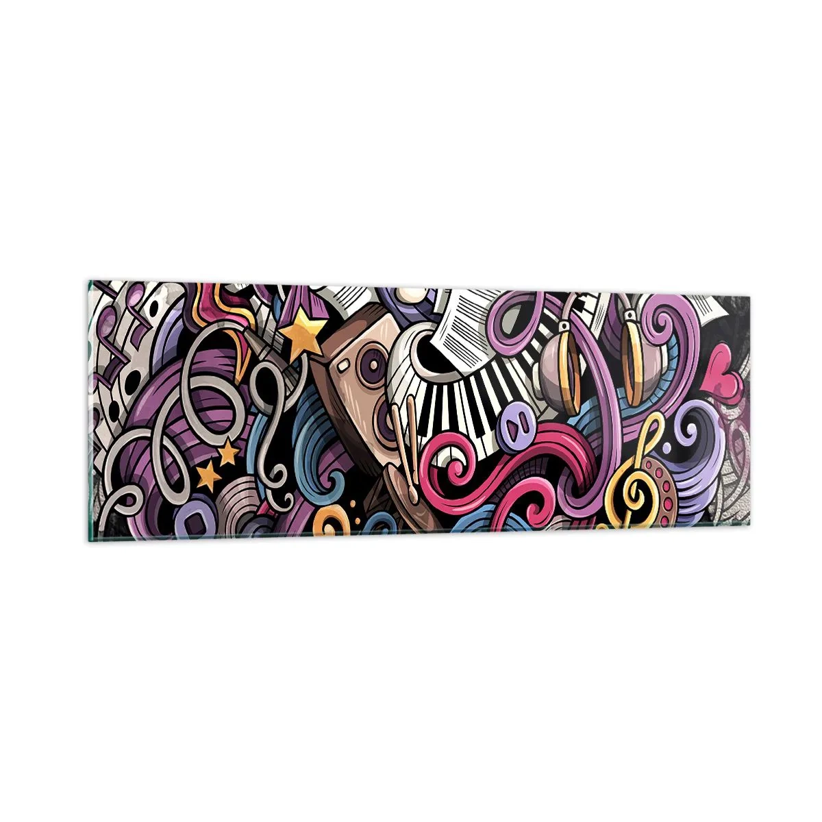 Glasbild - Bild auf glas - Komplizierte Melodie - 90x30 cm
