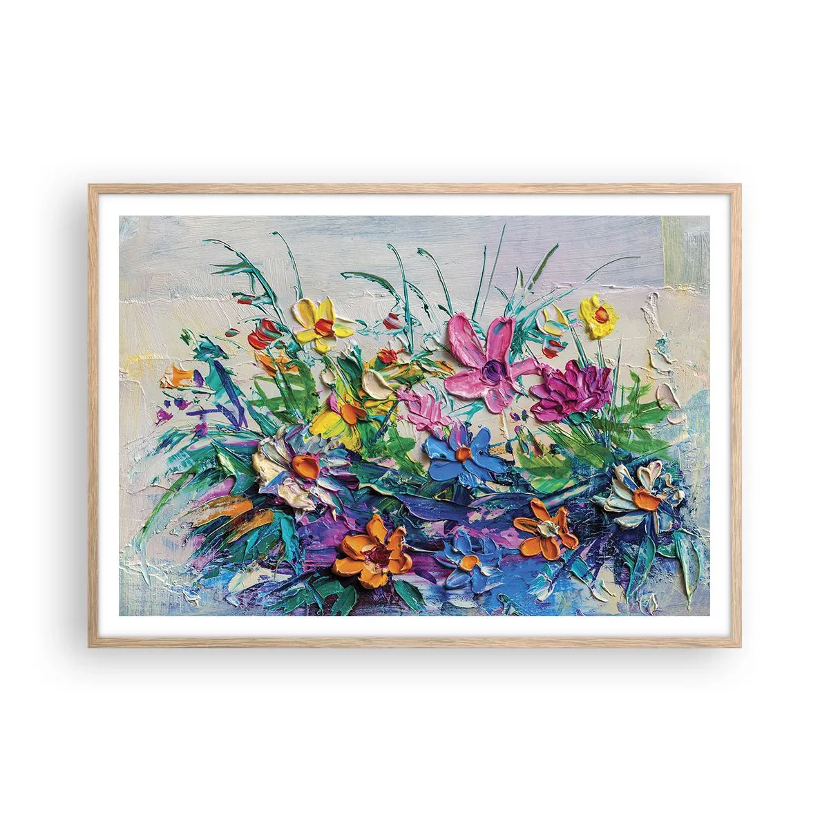 Poster in einem Rahmen aus heller Eiche - Überhaupt kein Stillleben - 100x70 cm