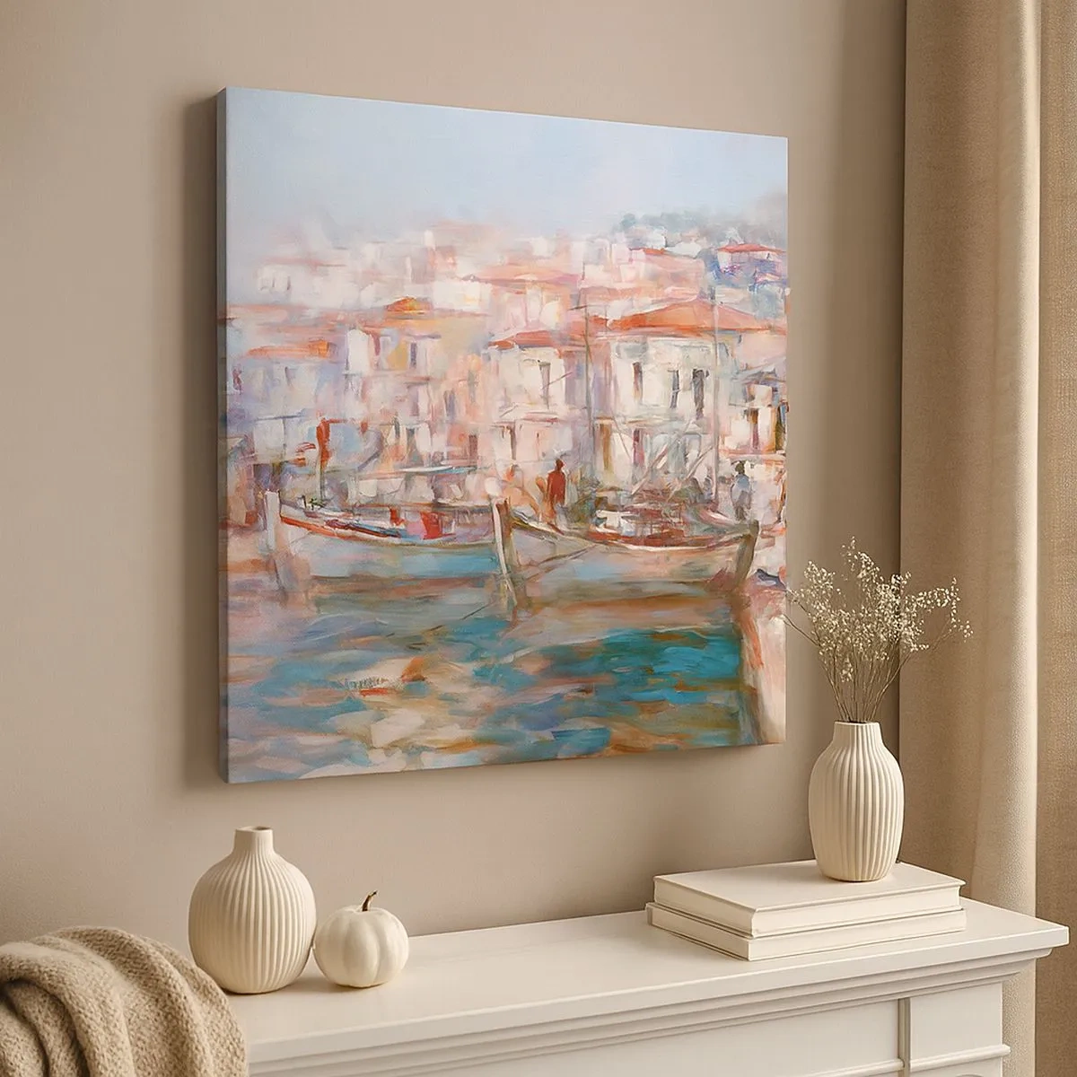 Bild auf Leinwand - Leinwandbild - Pastell-Sommerferien - 30x30 cm