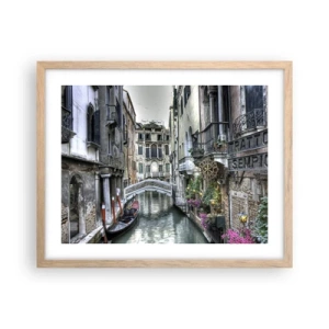Poster in einem Rahmen aus heller Eiche - Seit Jahrhunderten in stiller Besinnung - 50x40 cm