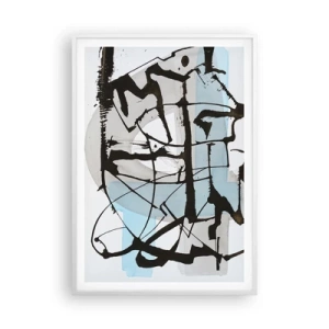 Poster in einem weißen Rahmen - Trotzdem blau - 70x100 cm