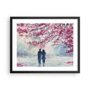 Poster in einem schwarzem Rahmen - Romantischer Spaziergang - 50x40 cm
