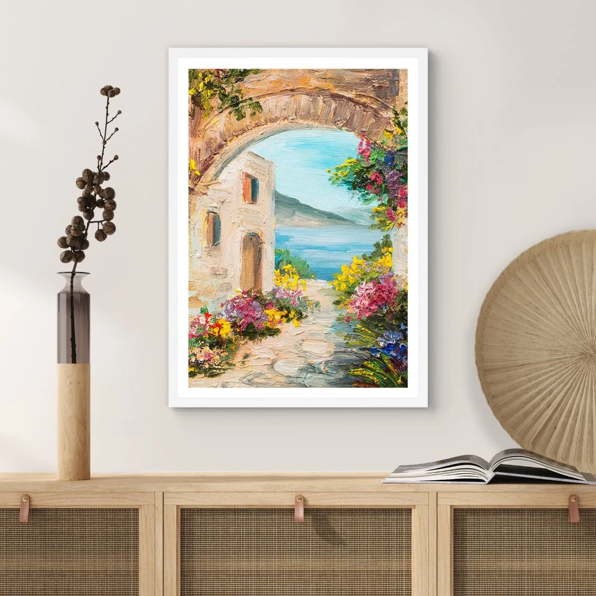 Poster in einem weißen Rahmen - Charme einer Küstenprovinz - 61x91 cm