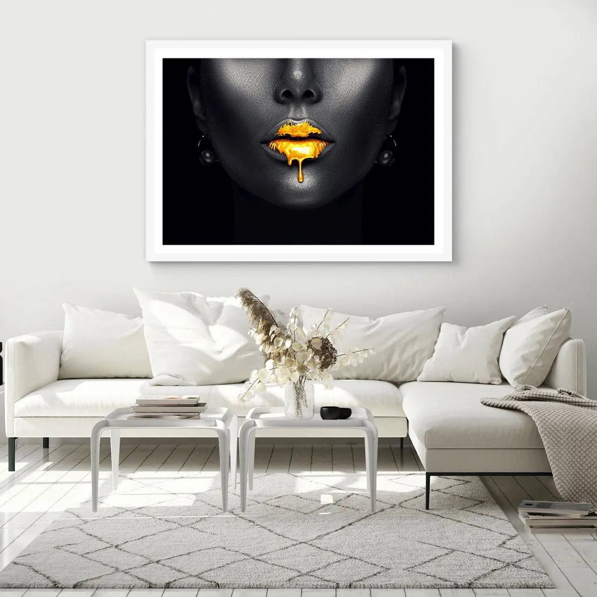 Poster in einem weißen Rahmen - Goldmaul - 40x30 cm