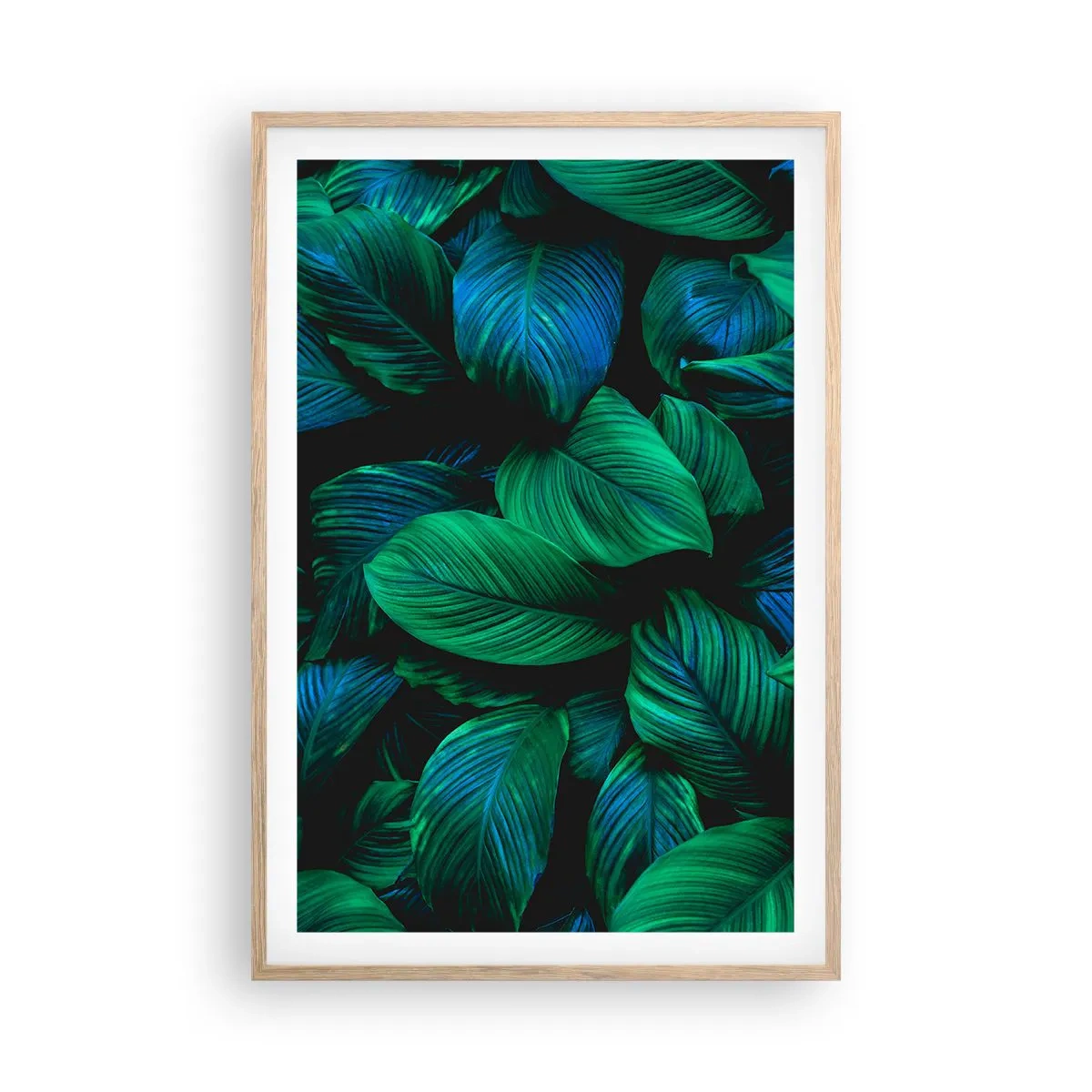 Poster in einem Rahmen aus heller Eiche - In der grünen Menge - 61x91 cm