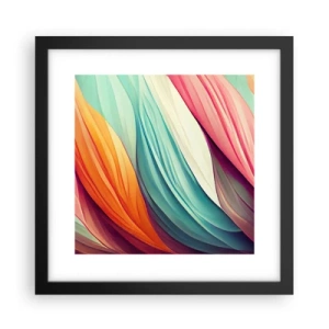 Poster in einem schwarzem Rahmen - Regenbogengewebe - 30x30 cm