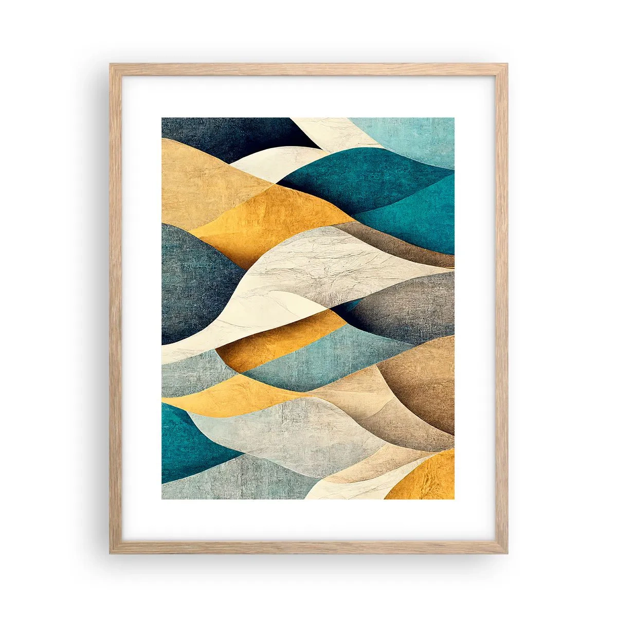 Poster in einem Rahmen aus heller Eiche - Rhythmus und Welle - 40x50 cm