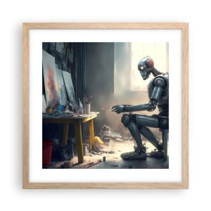 Poster in einem Rahmen aus heller Eiche - Schöpfungsakt - 40x40 cm