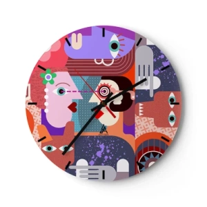 Wanduhr - Glasuhr - Augenhöhe - 40x40 cm