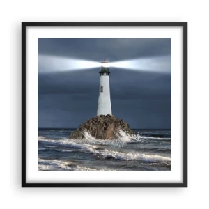 Poster in einem schwarzem Rahmen - Hier... hier... hier! - 50x50 cm