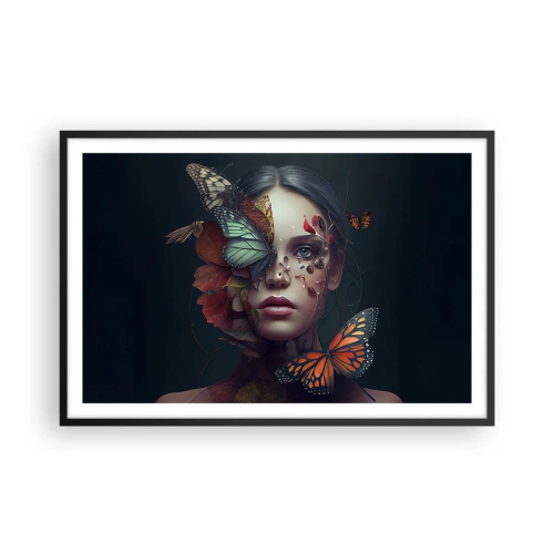 Poster in einem schwarzem Rahmen - Wunderbare Metamorphose - 91x61 cm