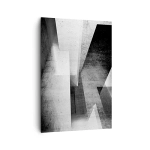 Bild auf Leinwand - Leinwandbild - Geometrische Formen in einer monochromen Komposition - 70x100cm - Die Raumstruktur - Moderne Wanddekoration für Wohnzimmer und Schlafzimmer ARTTOR