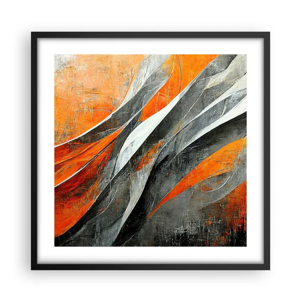 Poster in einem schwarzem Rahmen - Hitze und Kälte - 50x50 cm