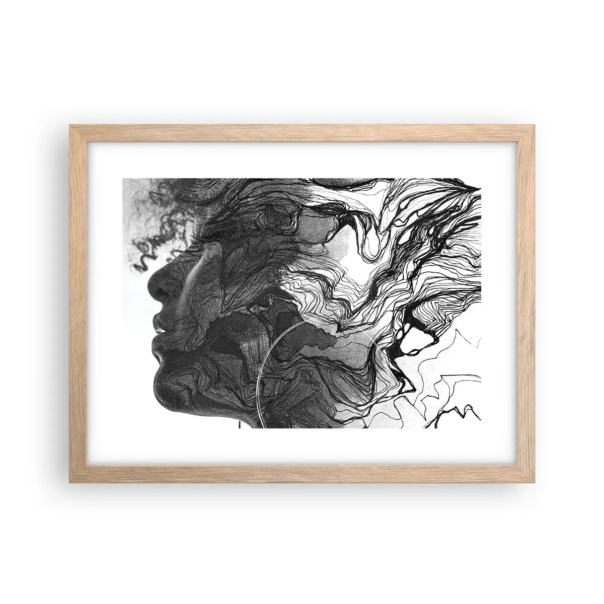 Poster in einem Rahmen aus heller Eiche - Verstrickt in Träume - 40x30 cm