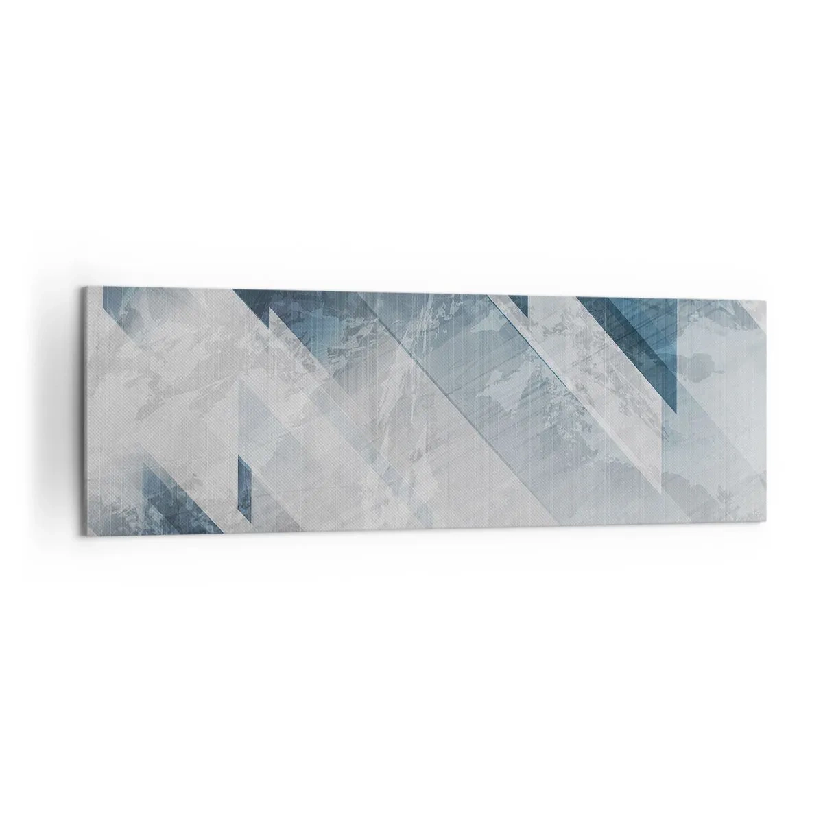 Bild auf Leinwand - Leinwandbild - Abstrakte Linien in Grau- und Blautönen - 160x50cm - Räumliche Komposition - graue Bewegung - Moderne Wanddekoration für Wohnzimmer und Schlafzimmer ARTTOR