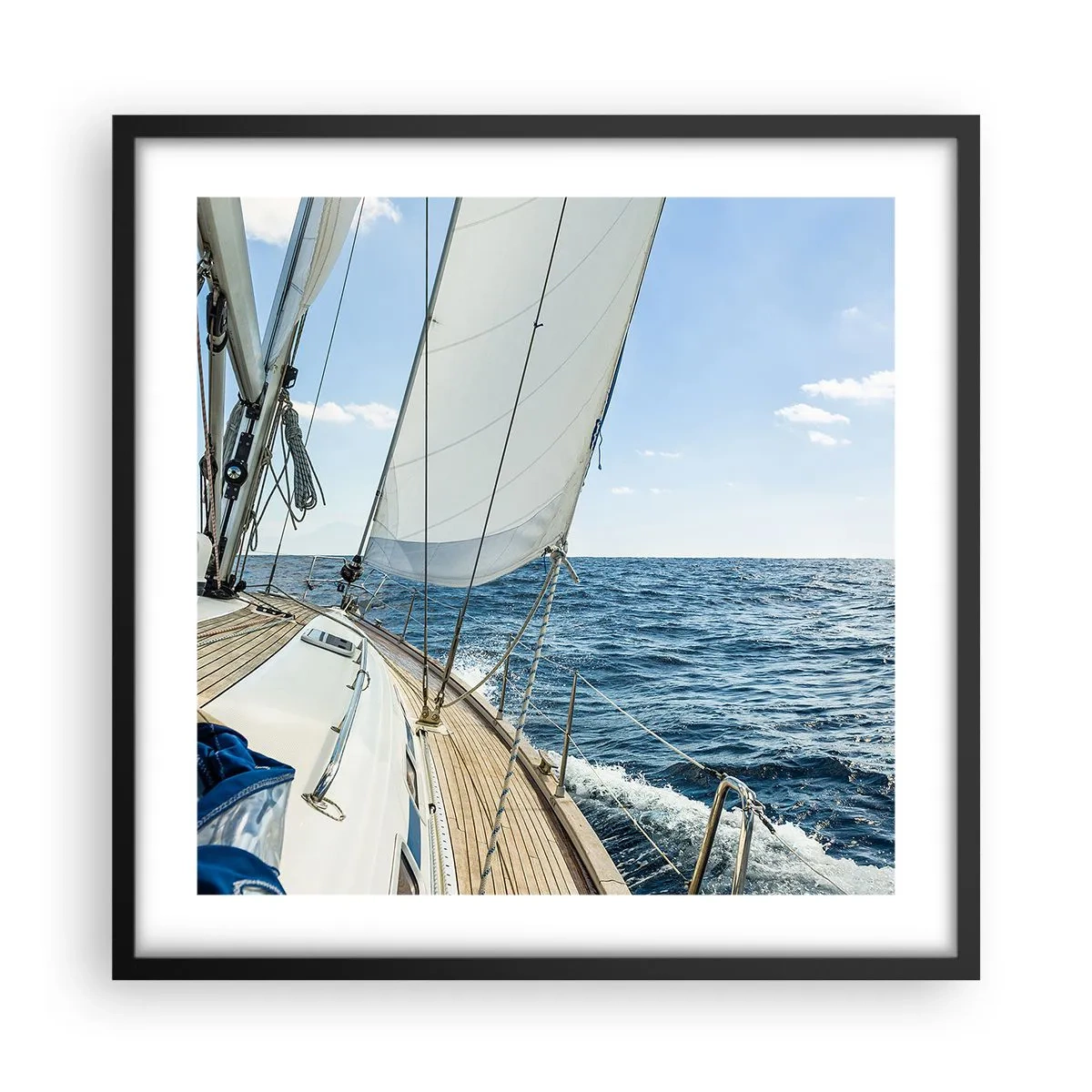 Poster in einem schwarzem Rahmen - Ahoi, Abenteuer - 50x50 cm