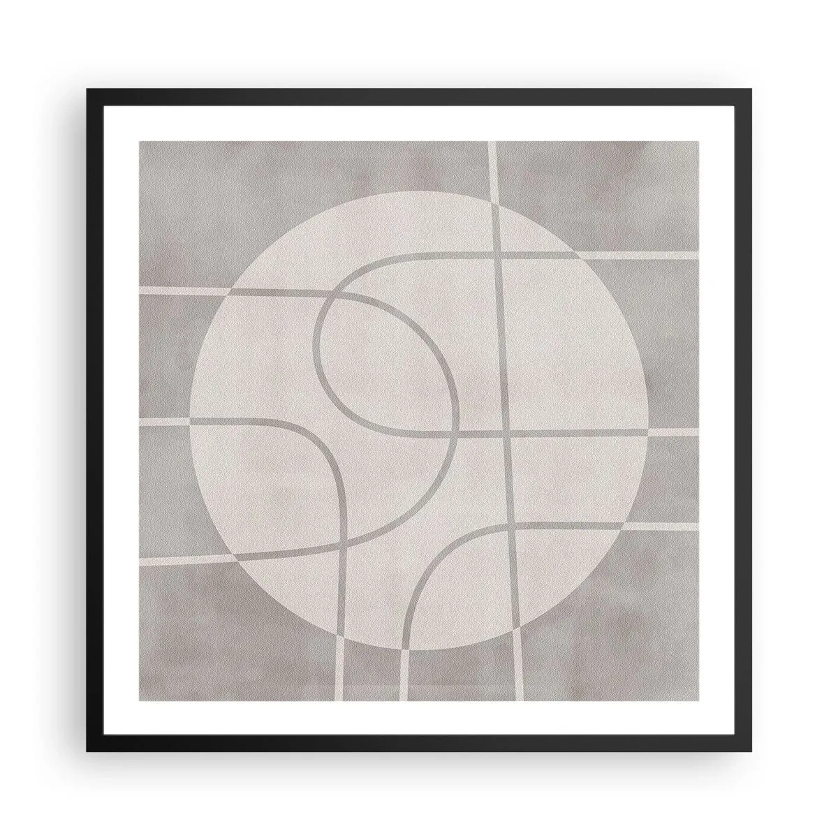 Poster in einem schwarzem Rahmen - Kreisförmig und geradeaus - 60x60 cm