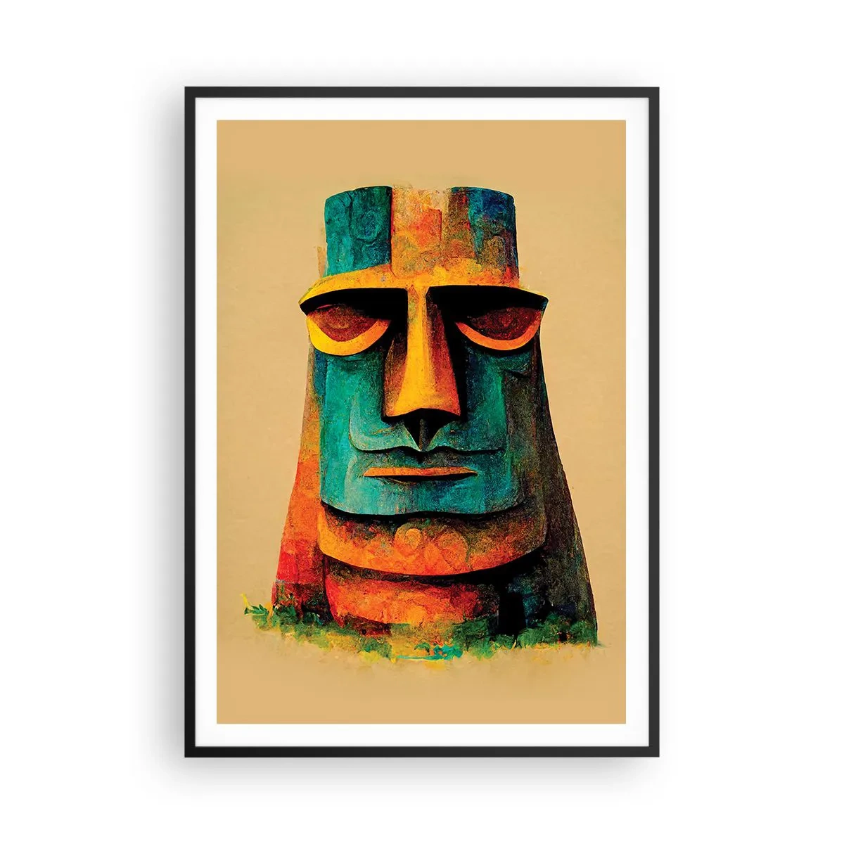 Poster in einem schwarzem Rahmen - Statuenhaft und sympathisch - 70x100 cm