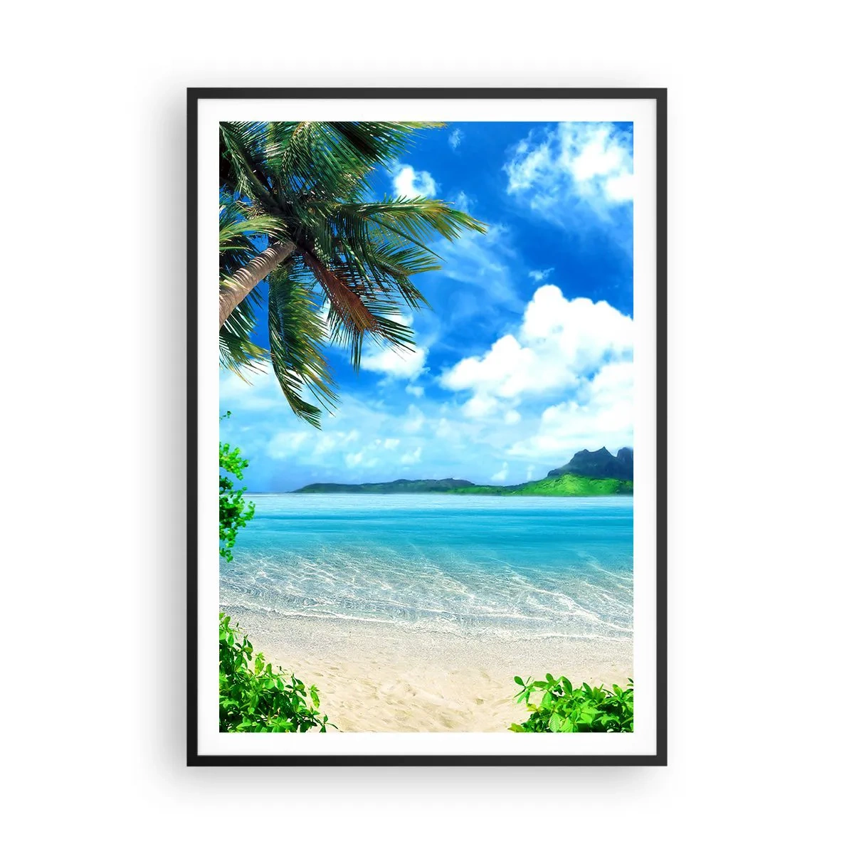 Poster in einem schwarzem Rahmen - Das Azurblau der Tropen - 70x100 cm