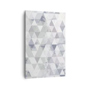 Bild auf Leinwand - Leinwandbild - Geometrisches Dreiecksmuster in Pastelltönen - 80x120cm - Im Rhythmus auf drei - Moderne Wanddekoration für Wohnzimmer und Schlafzimmer ARTTOR