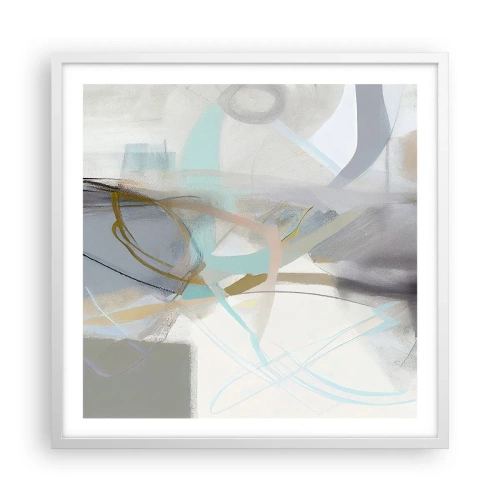 Poster in einem weißen Rahmen - Neblige Abstraktion - 60x60 cm
