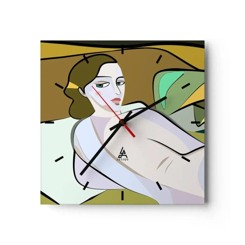 Wanduhr - Glasuhr - Abstrakte Figur im modernen Stil - 30x30cm - Intimes Porträt - Moderne Wanddekoration für Wohnzimmer und Schlafzimmer ARTTOR