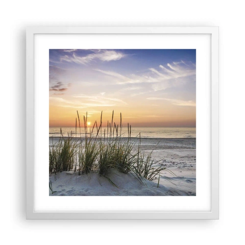 Poster in einem weißen Rahmen - Schau, denk, fühl - 40x40 cm