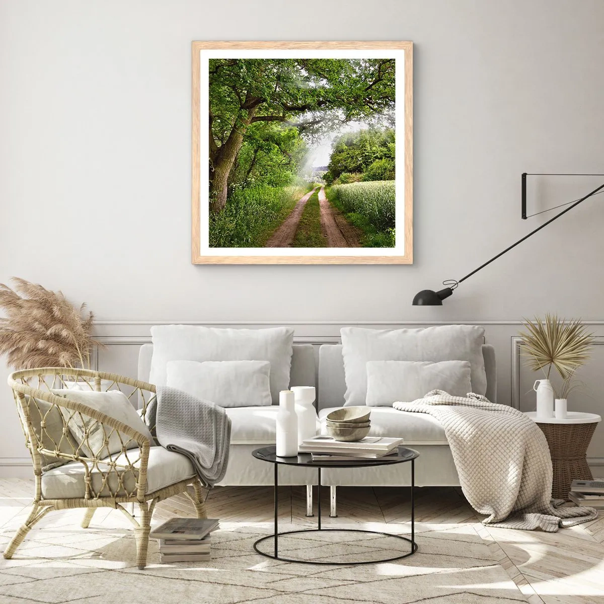 Poster in einem Rahmen aus heller Eiche - Et in Arcadia ego - 40x40 cm