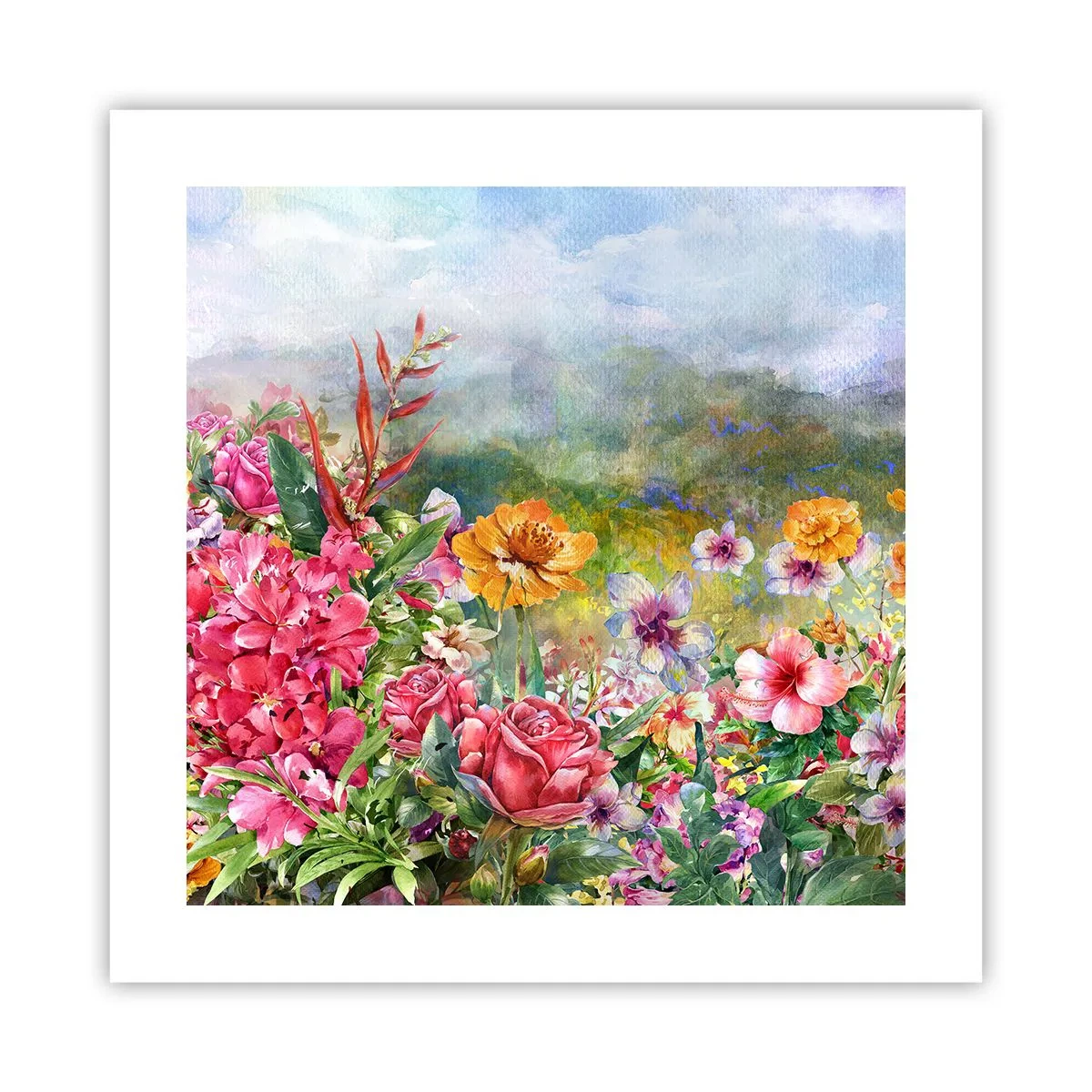 Poster - Ein Garten, der verrückt geworden ist - 40x40 cm