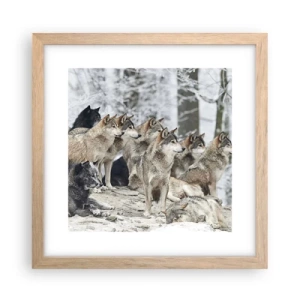 Poster in einem Rahmen aus heller Eiche - Familie und Freunde - 30x30 cm