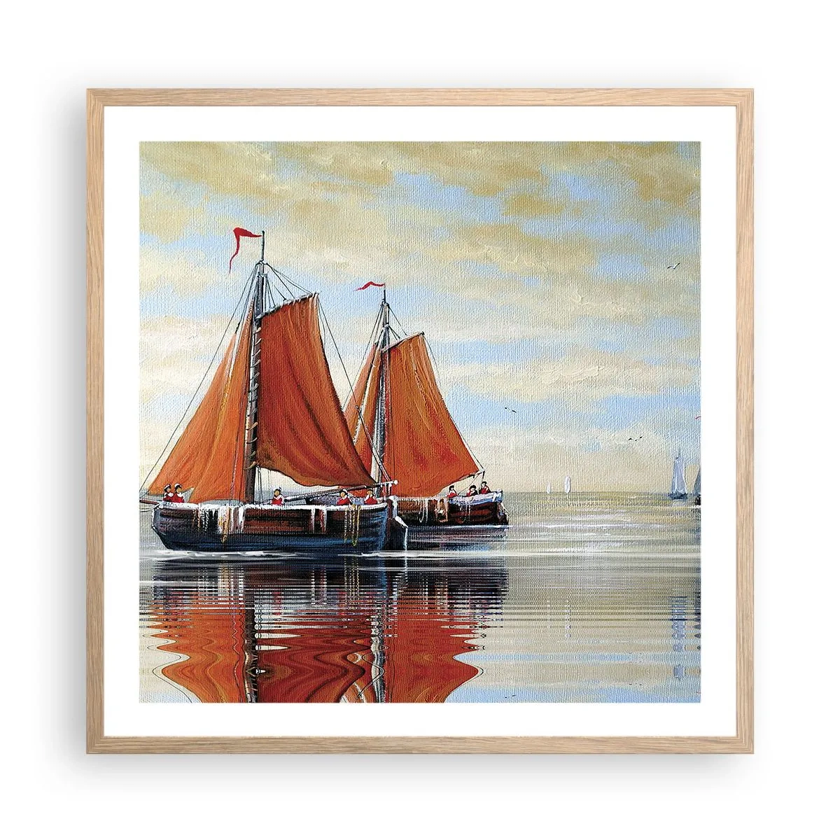 Poster in einem Rahmen aus heller Eiche - Hey, Segel, Matrose ... - 60x60 cm