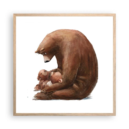 Poster in einem Rahmen aus heller Eiche - Süße Träume, Kinder - 60x60 cm